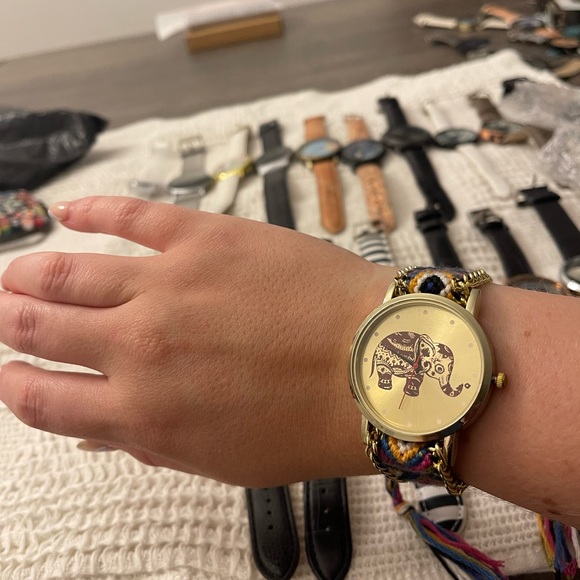 Urban Outfitters Tribal Elephant Watch Textile O/S - Picture 4 of 5